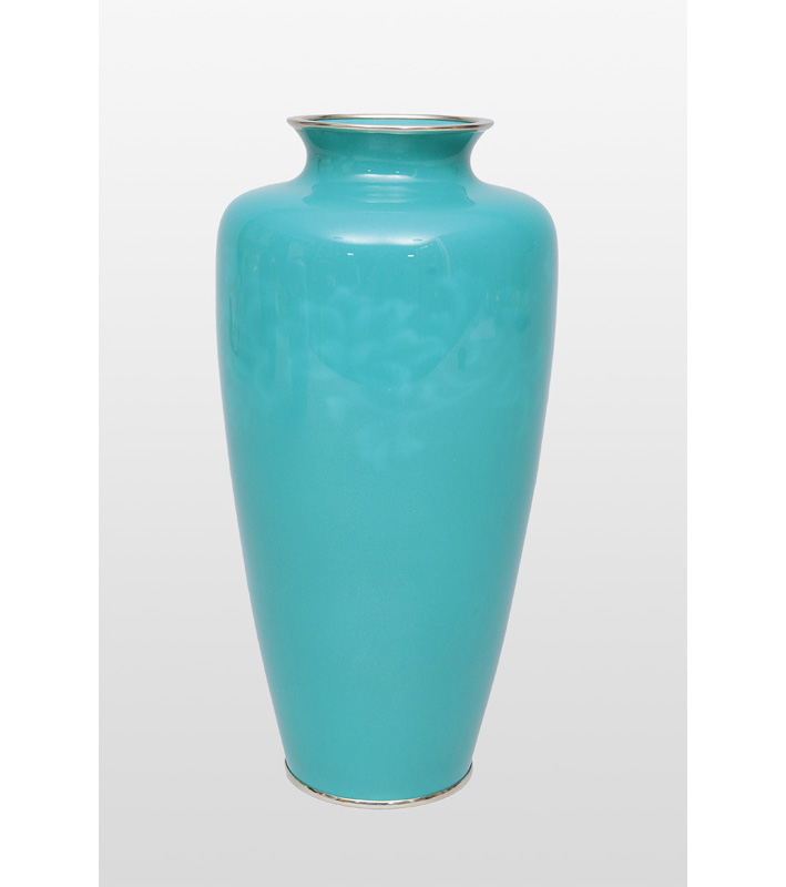 A sea-green cloisonné vase