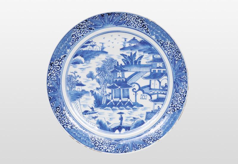 A plate with pagoda