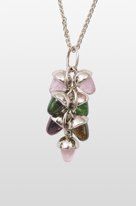 A modern tourmaline pendant with necklace