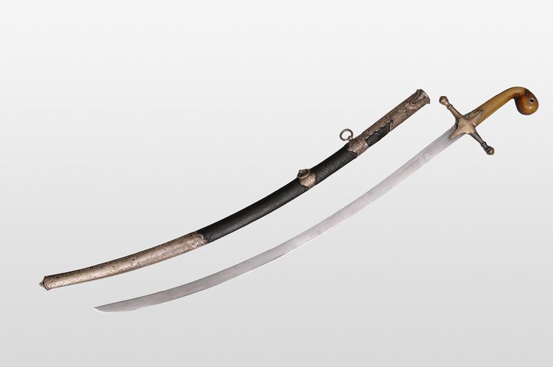 An Ottoman sword "Shamshir" with rhino horn hilt