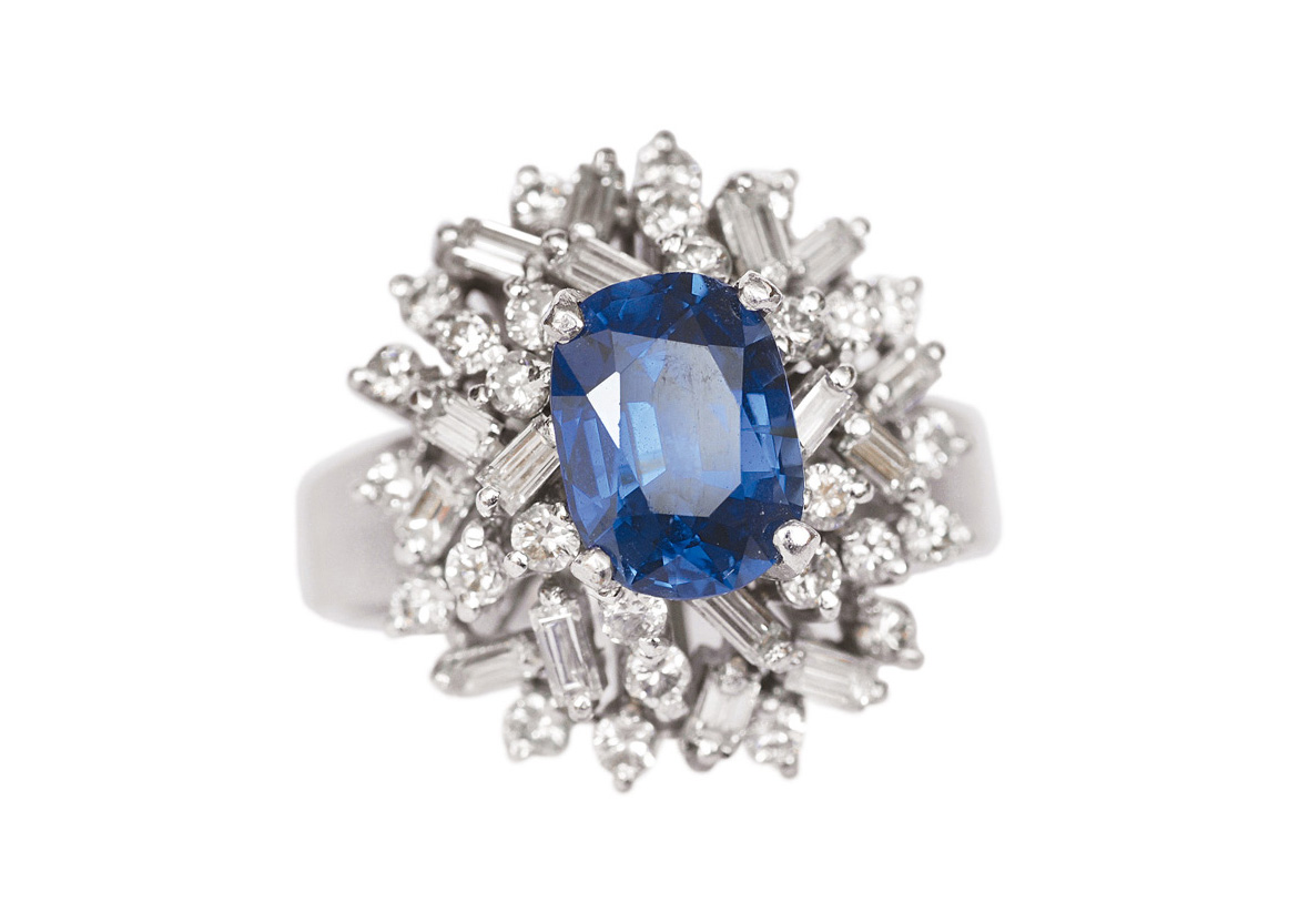 Saphir-Diamant-Brillant-Ring Saphir-Diamant-Brillant-Ring