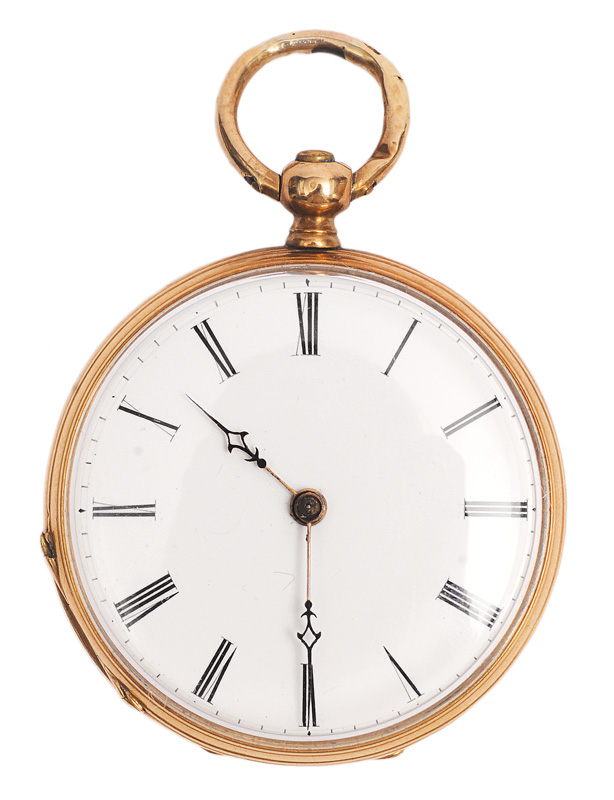 A pocket watch with key wound