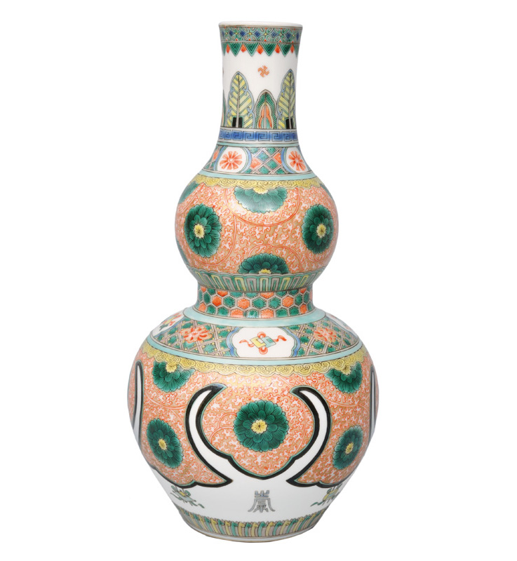 A Famille Verte double gourd vase