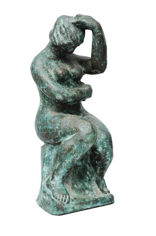 A bronze figure "Bathing female"
