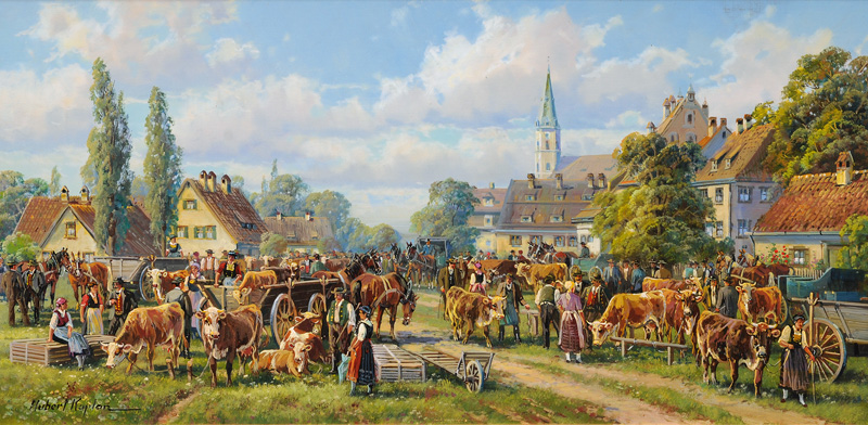 Cattle Market outside a Town