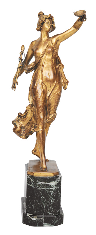 An bronze figure "Bacchante"