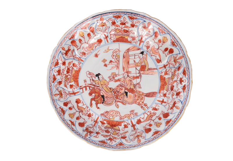 A plate with falconing scene
