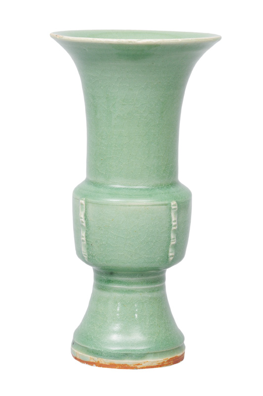 A celadon vase "Gu"