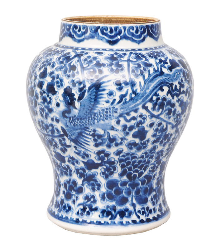 A baluster vase with a pair of phoenix-birds