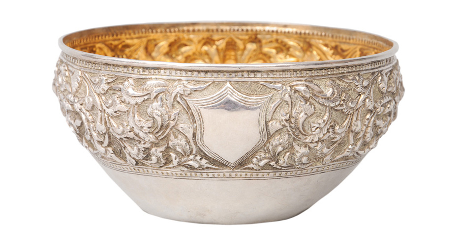 A Chinese export silver bowl in Siamese style
