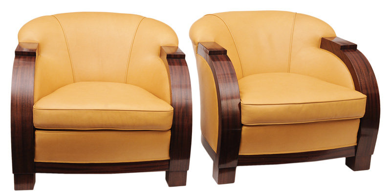 A pair of elegant Art Deco club chairs