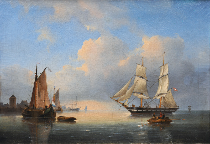 Marinemaler, tätig Mitte 19. Jh. - Hamburg Two Master off the Dutch Coast Hamburg Two Master off the Dutch Coast