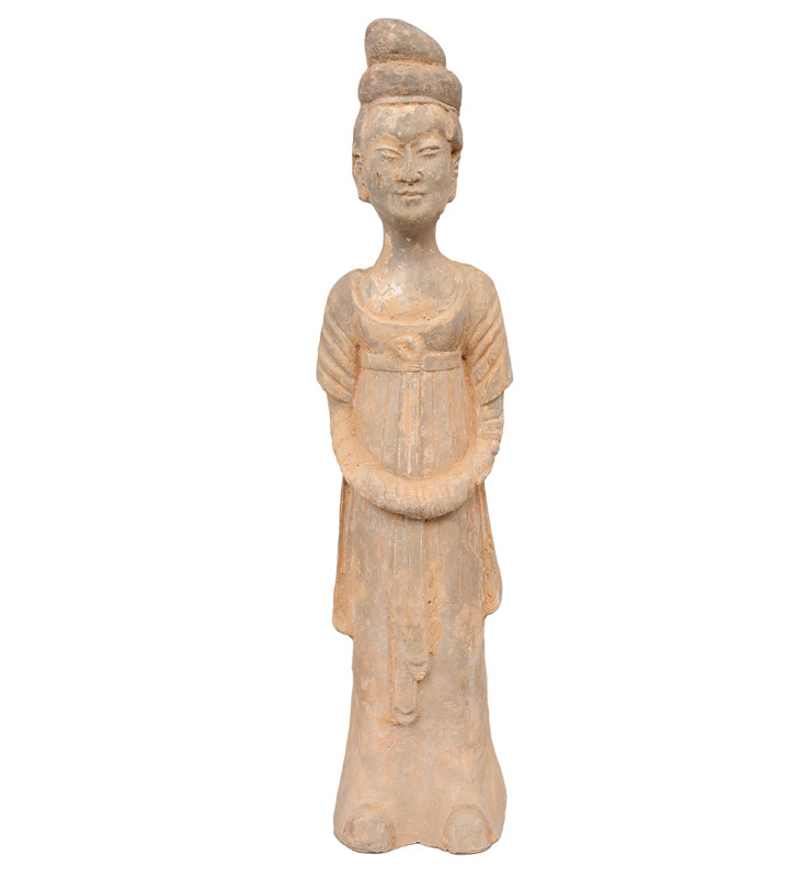 A large pottery figurine "Court lady"