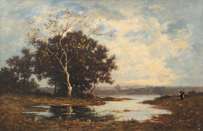 Landschaft mit Teich