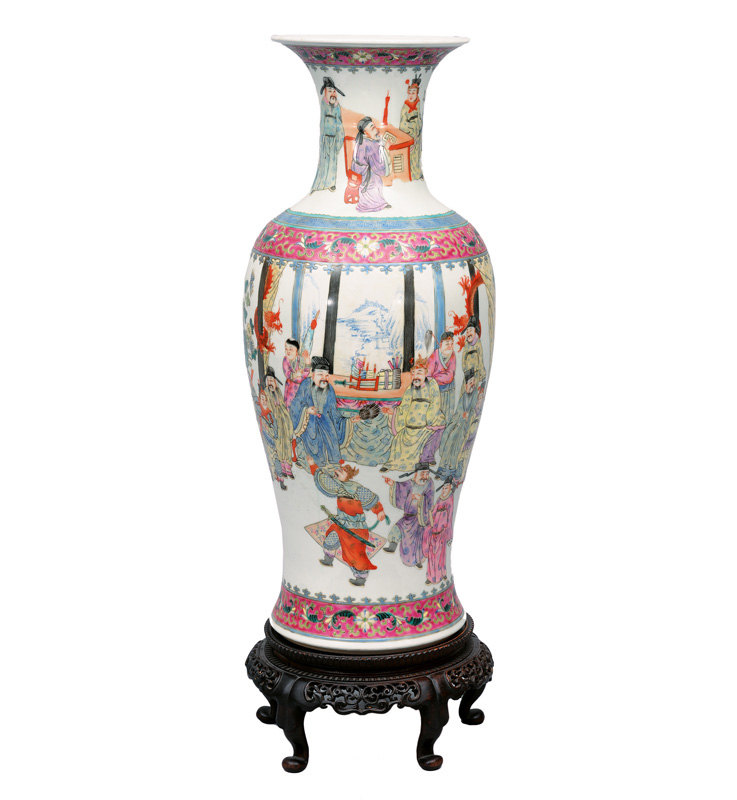 A tall palace vase with scholar"s scene