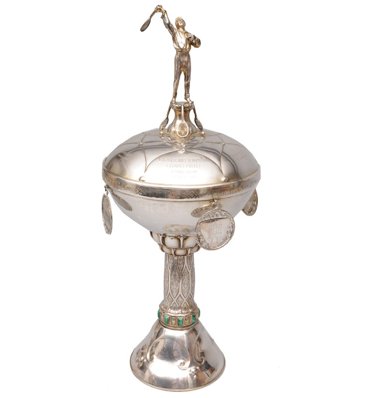 A extraordinary Art Nouveau goblet of the Hamburger tennis masters