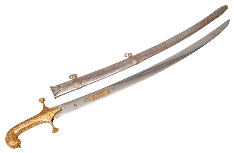 A sword "Talwar" with gold inlay