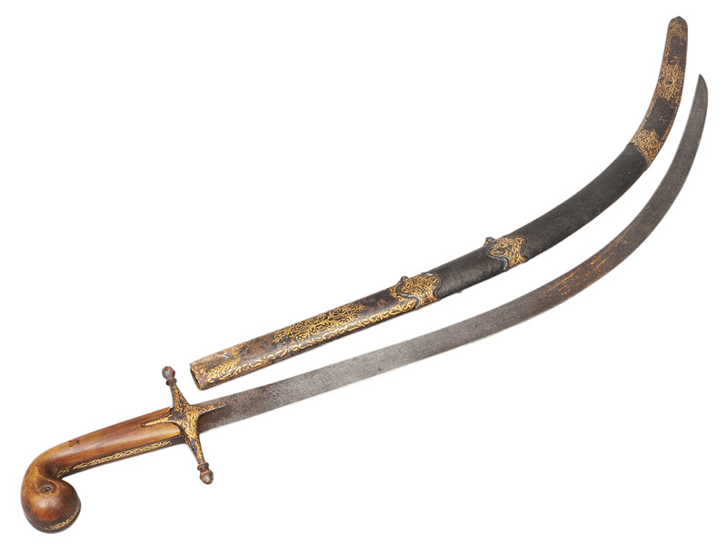 A large Ottoman sword "Shamshir" with horn hilt