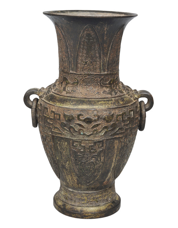 Bronze-Vase "Hu" im archaischen Stil