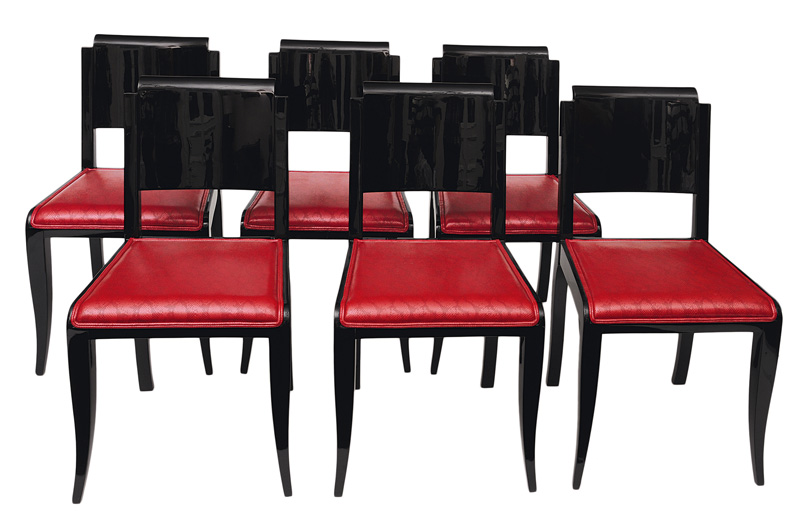 A set of 6 Art Deco chairs