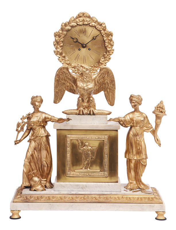 An Empire pendulum with figural allegories
