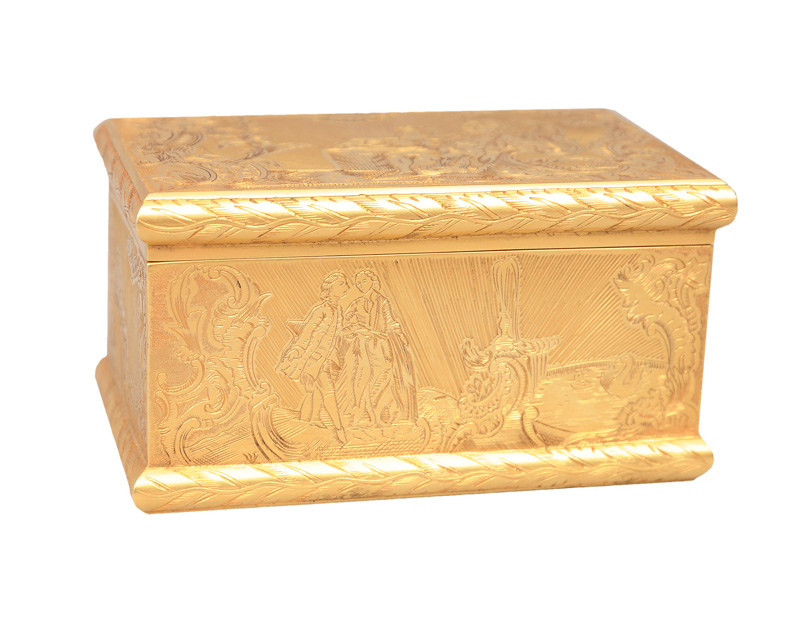 A gilded filigree box