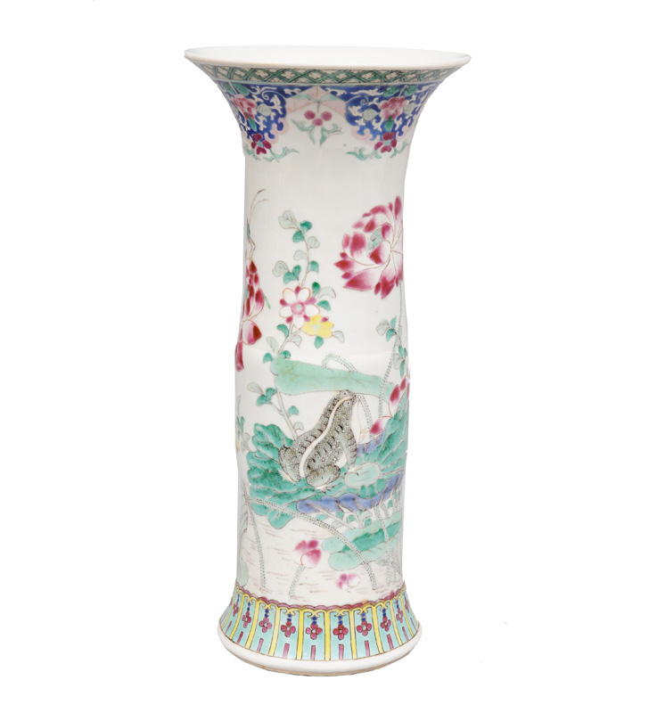 A Famille Rose "Gu" vase