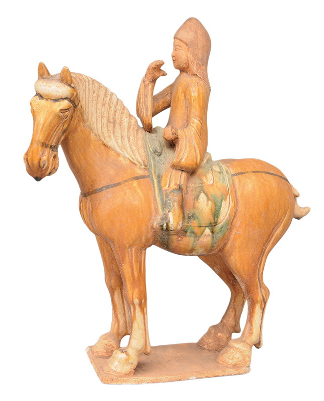 A Sancai figurine "Equestrian"