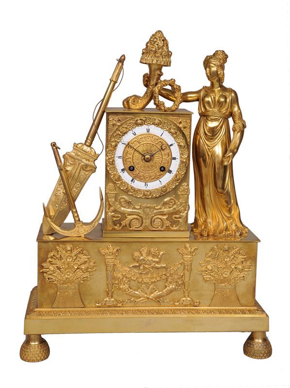 An Empire mantle clock "Allegory of Seafaring"