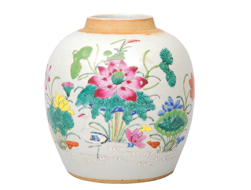 Ginger jar with lotus pond