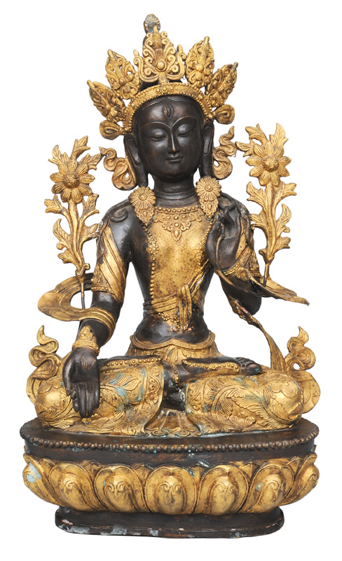 An impressive bronze-figure "White Tara"