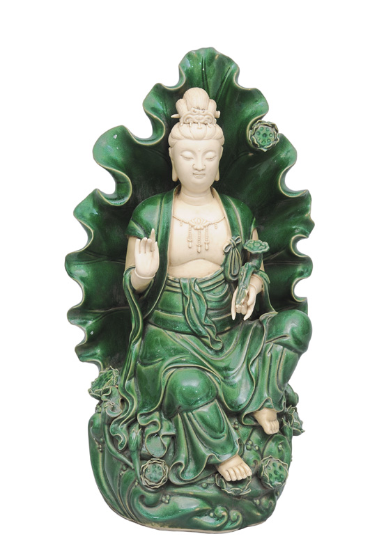 Dehua-Figur "Guanyin auf Lotos-Thron"