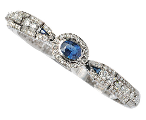 A sapphire diamond bracelet