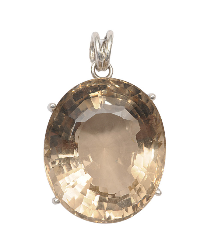 A large smoky quartz pendant