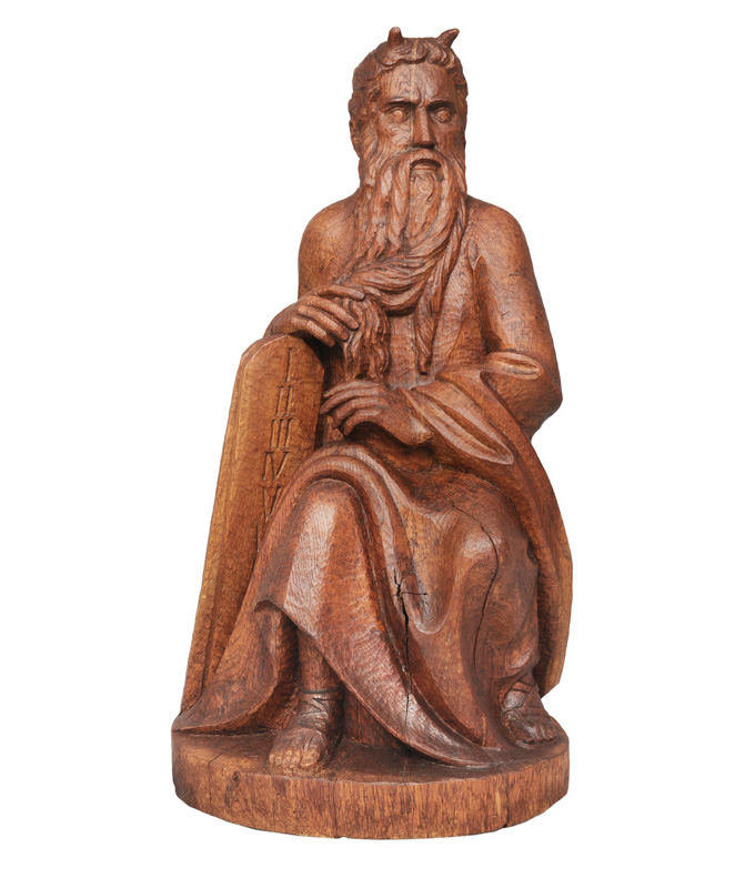 An expressive wood figure "Moses"