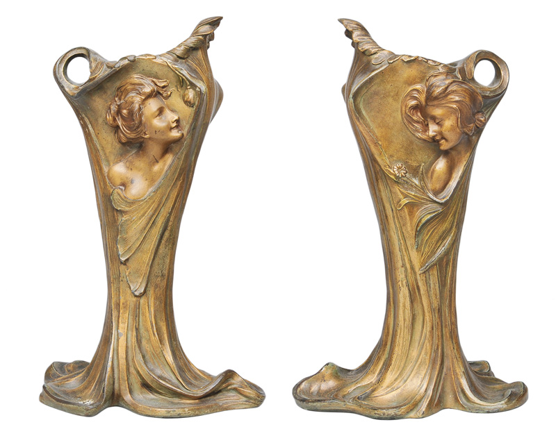 A pair of Art Nouveau vases