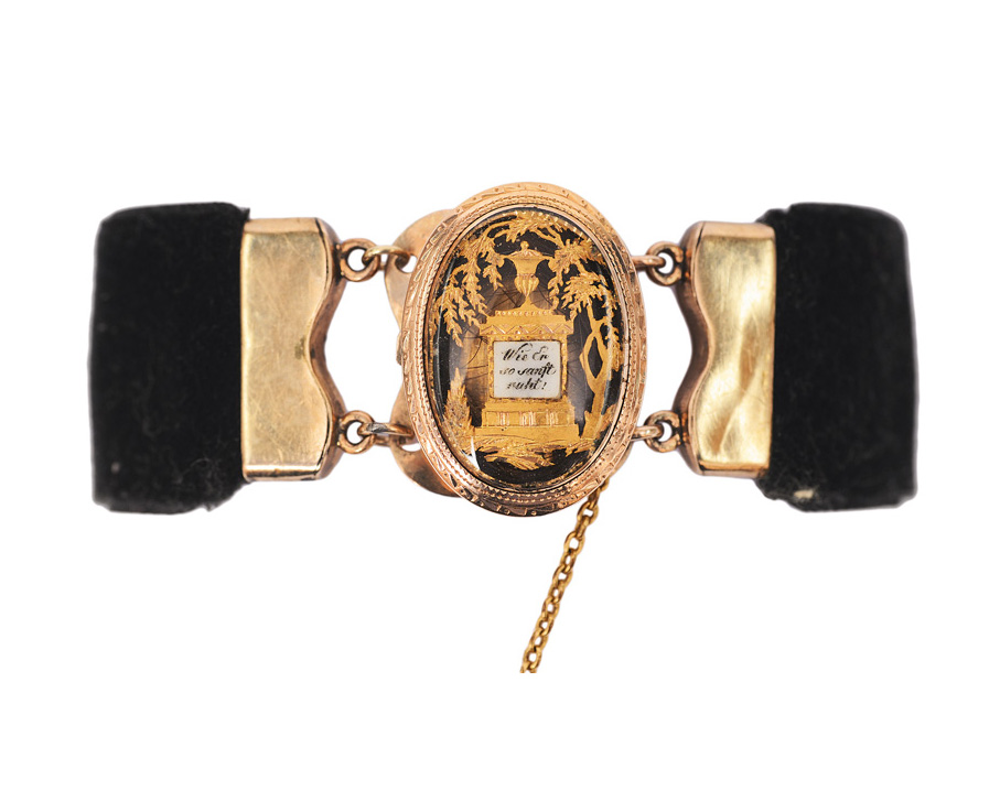 Biedermeier-Armband mit Andenken-Medaillon