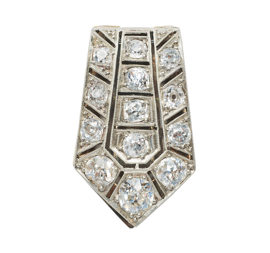 An Art-déco diamond clip