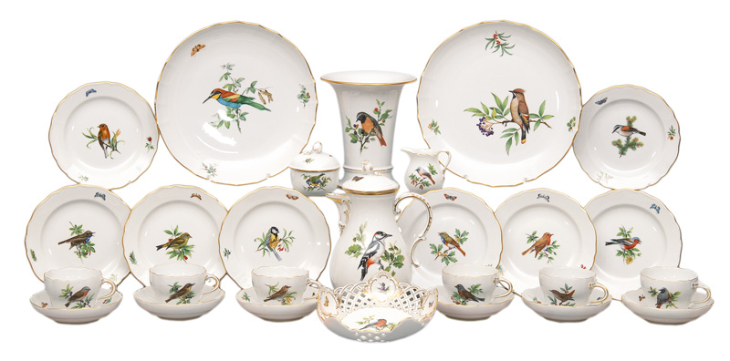 A coffee service "Vogelmalerei" for 8 persons