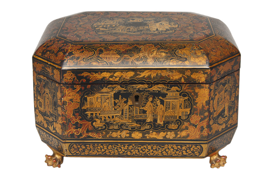 A gilt lacquered box