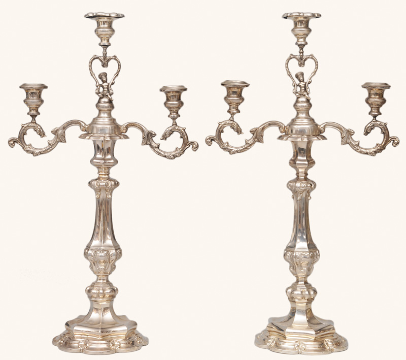 A pair of Biedermeier candelabra