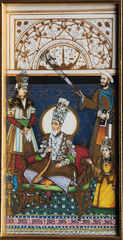 A fine ivory miniature portrait of the last Mughal emperor Bahadur Shah II.