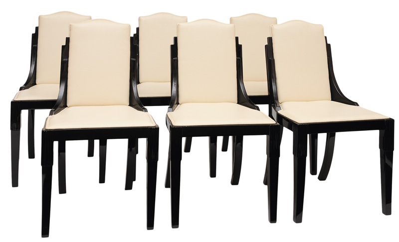 A set of 6 Art Deco chairs