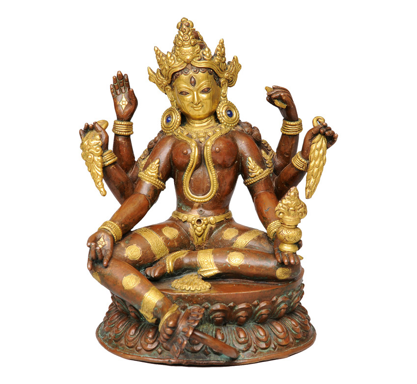 A parcel-gilt bronze figure "Vasudhara"