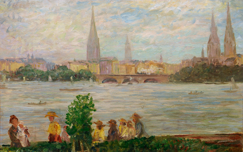 View of the Außenalster on Hamburg