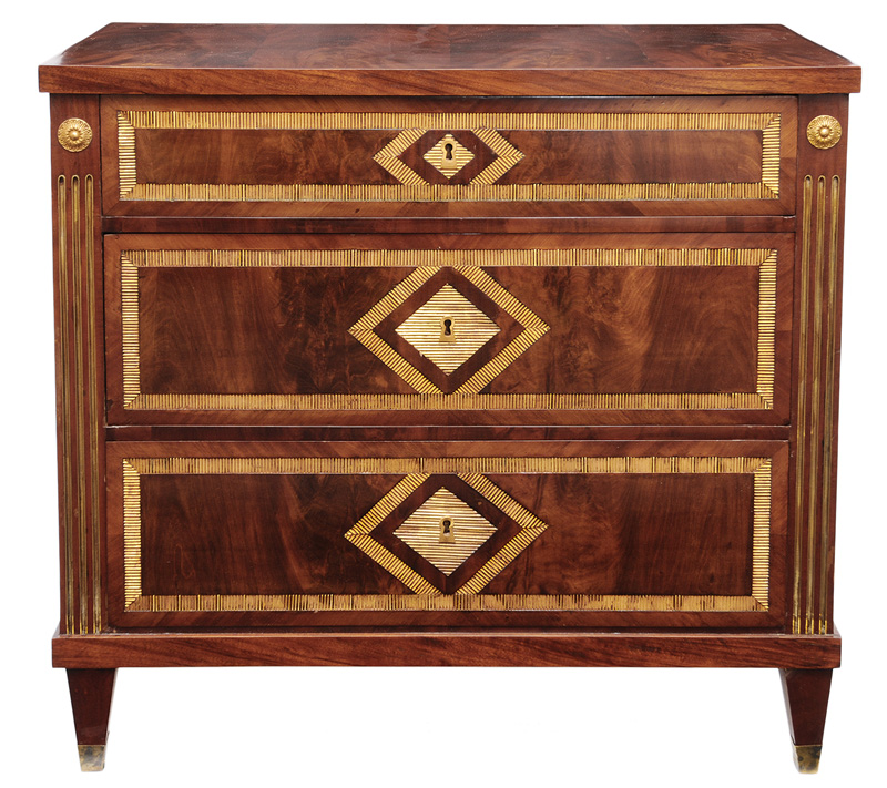 An Empire chest of drawers