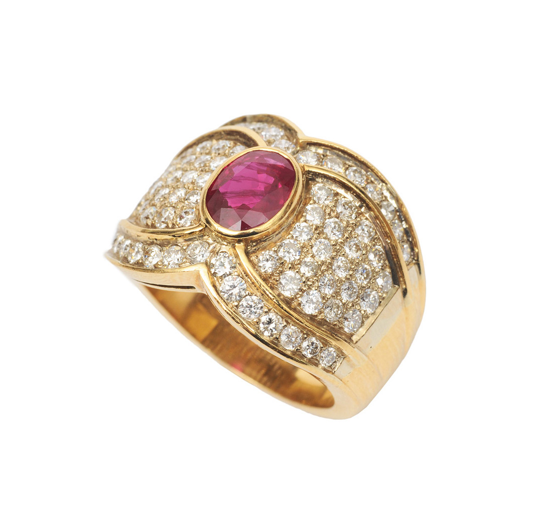 A ruby diamond ring