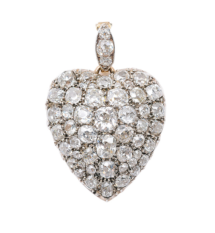 A heart shaped diamond pendant