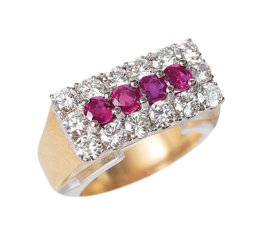 A ruby diamond ring