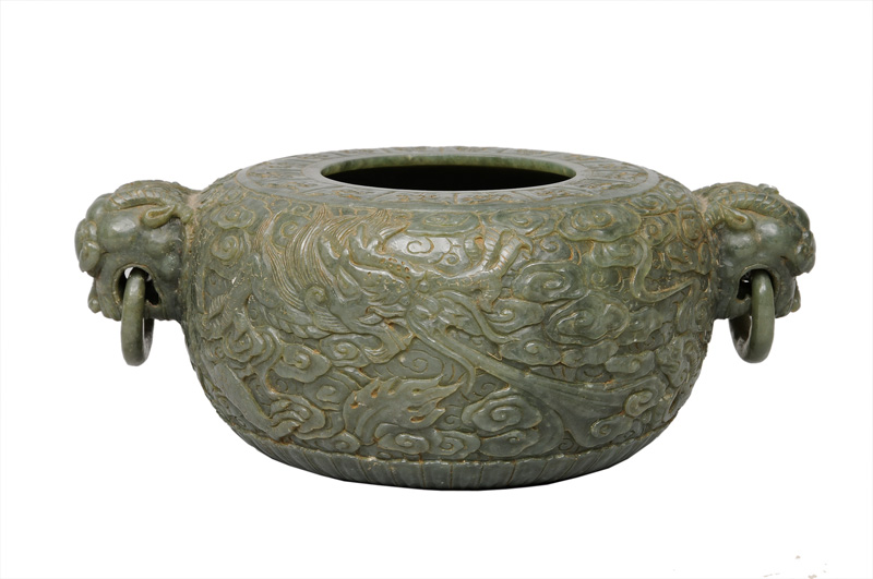 A large "Marriage Bowl" with dragon relief